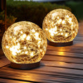 JKIMK Solar Globe Lights Outdoor Waterproof-Solar Balls Garden-Cracked Glass Ball Solar Lights Outdoor-Solar Orbs Outside-Outdoor Decorations Patio & Yard Lawn Backyard Decor