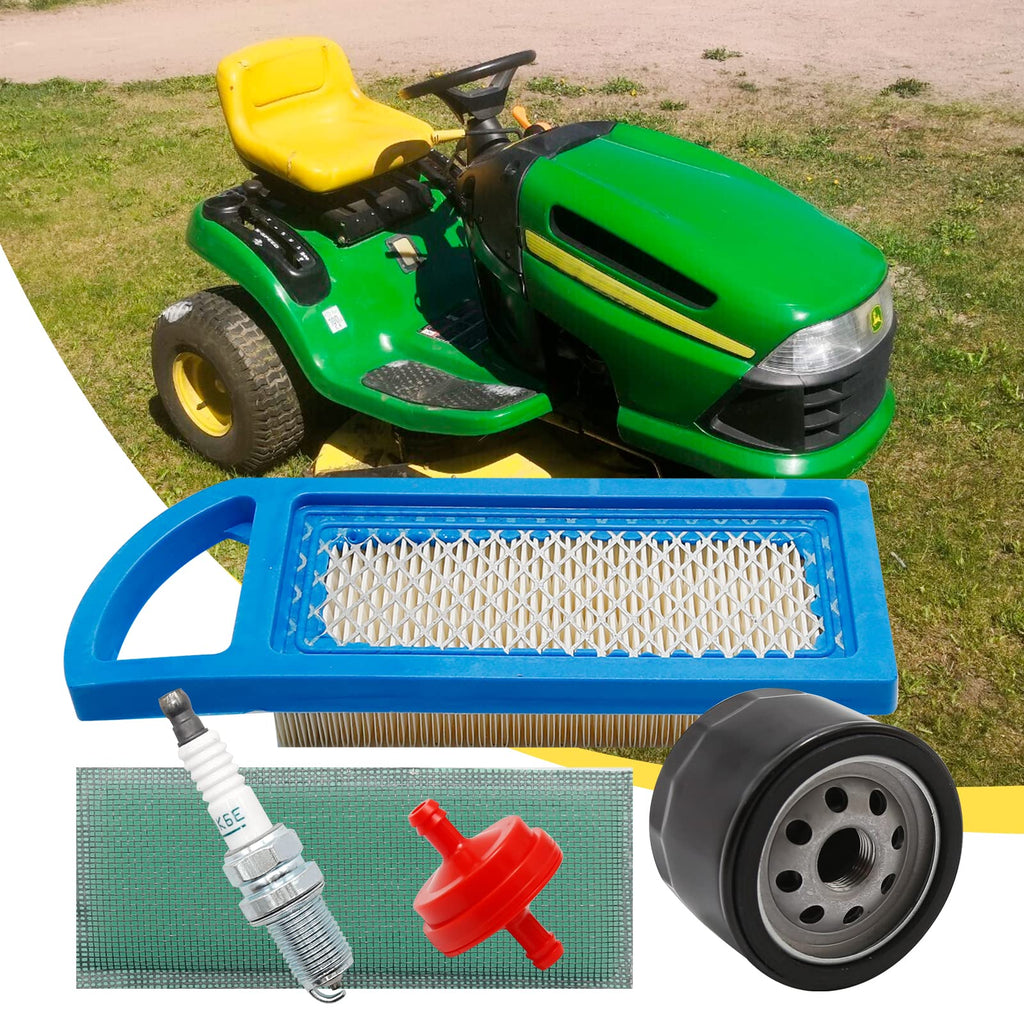 Vkinman GY20573 M149171 Air Filter with AM125424 Oil Filter Replacement for John Deere A100 LA105 LA110 LA115 X110 Z225 Lawn Mower L100 L105 L107 L108 L1742 Lawn Tractor