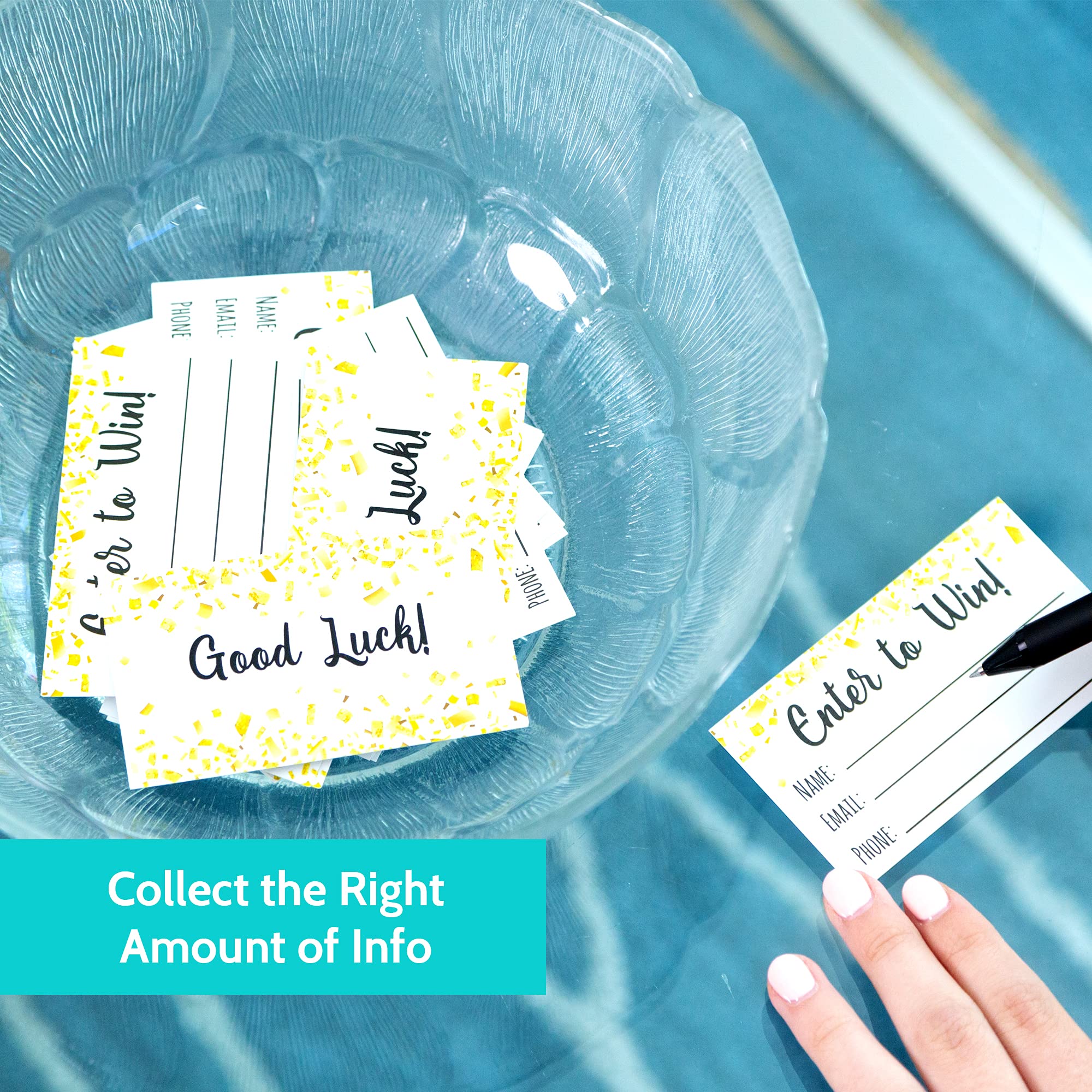600 Raffle Tickets 3.5”x2” - Enter to Win Entry Form Cards for Contest, Raffles, Ballot Box, 50/50, Auction and More - with Space for Name, Email Address and Phone Number Fields