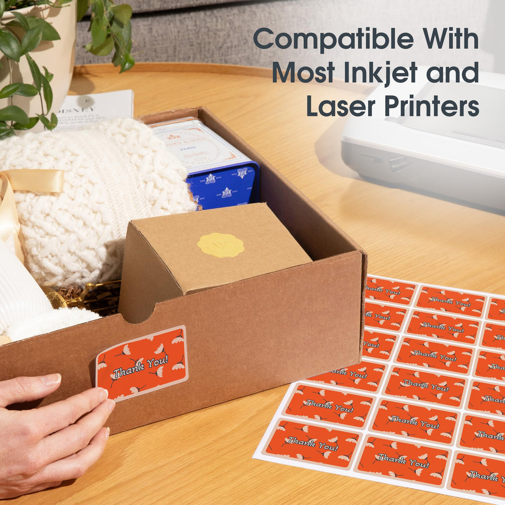4" X 5" Matte White Printable Labels for Inkjet and Laser Printers - 30 Sheets, 120 Custom Stickers for Shipping Labels, Address Stickers, Organization - Spartan Industrial Template R022