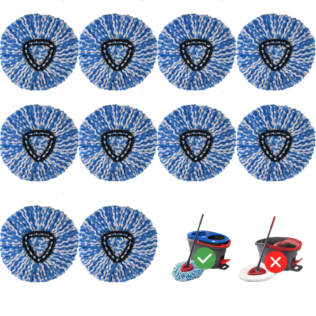 Bibikulala 10 Pack Spin Mop Head Refill for Vileda Mop Head, Mop Head Replacement for 2 Tank System