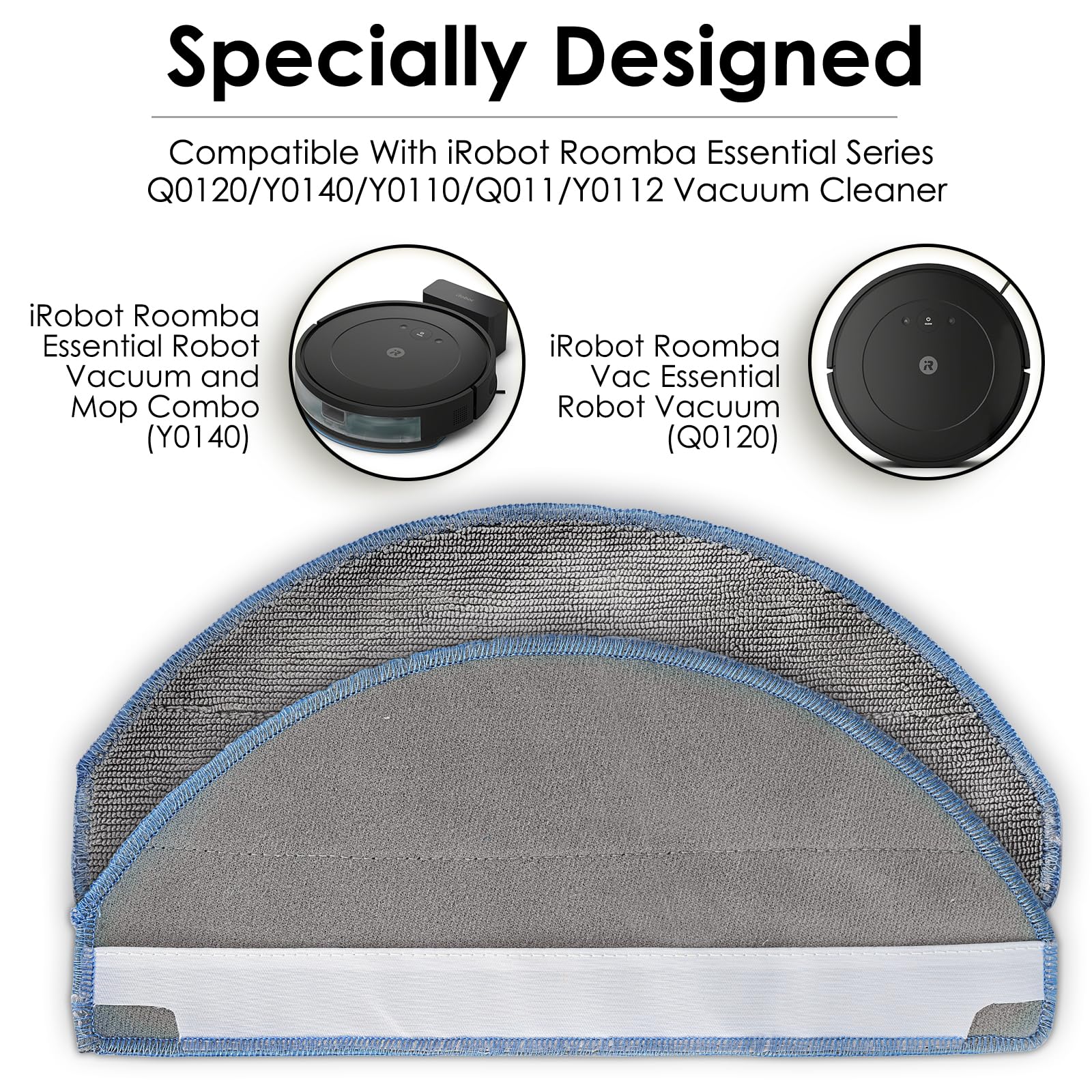 (10 Pack) Roomba 104 Mop Pads for iRobot Roomba 104, Roomba Combo Essential Y0140 Y0110, Vacuum 2 Essential Robot Q0520, Mop Pad for Roomba 105 Combo Robot Vacuum & Mop