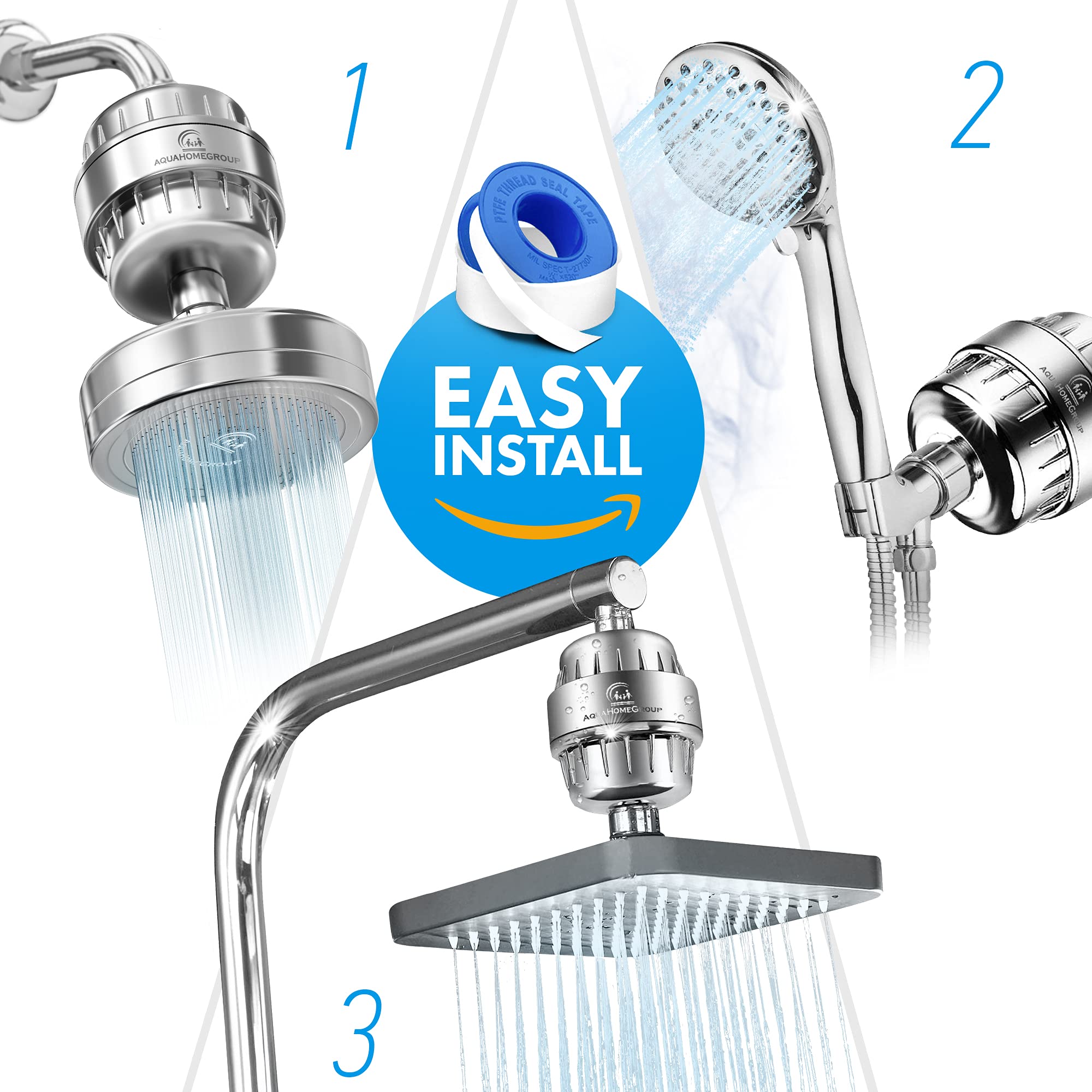AquaHomeGroup 20 - Stage Replacement Premium Filter Cartridge 2-Pack (No Housing), Compatible with Any Shower Filter of Similar Design 15 and 20 Stages