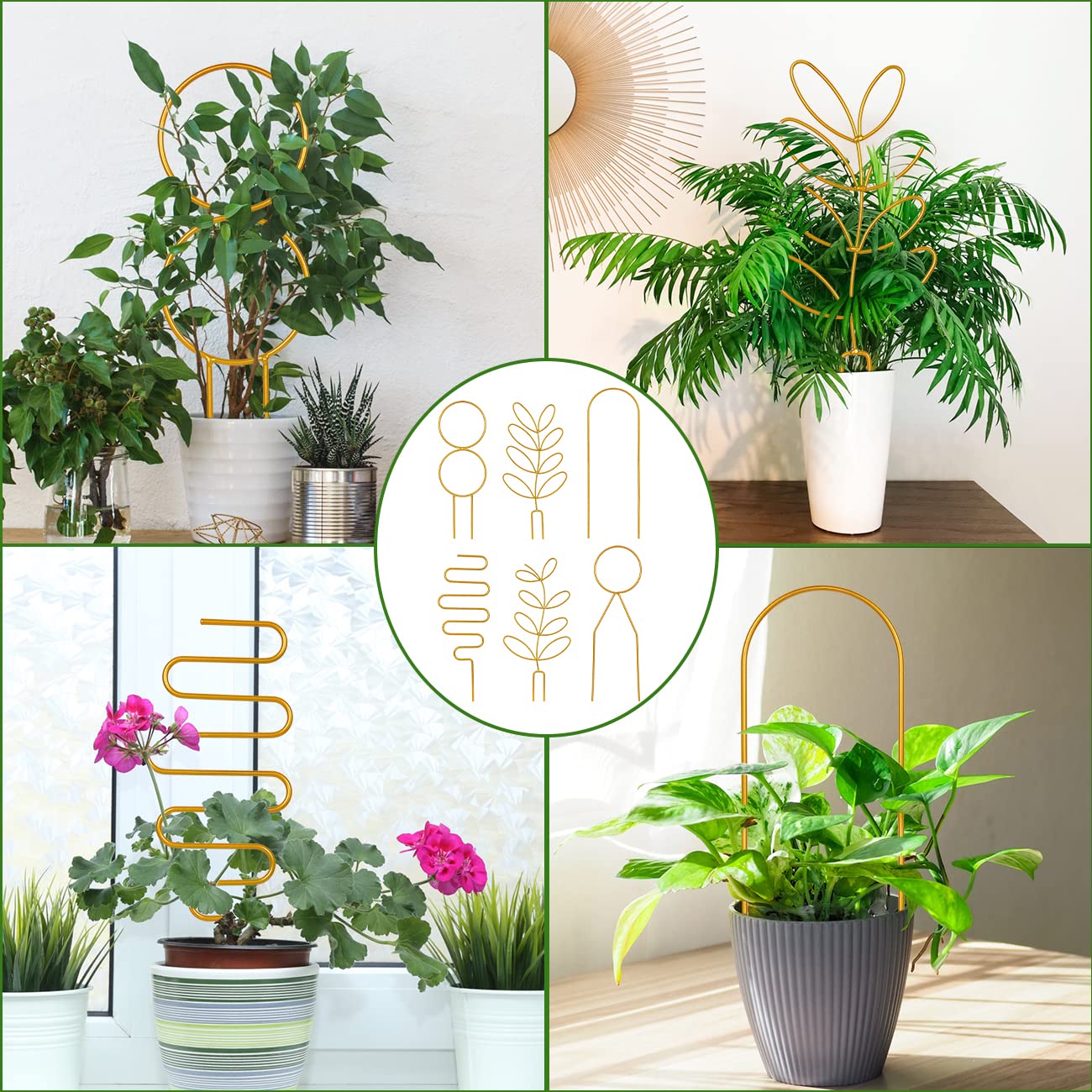 Trellis for Potted Plant,Metal Wire Stake for Climbing Plants Indoor Houseplant Lover,Trellis for Garden Potted Plant,Hoya,Pothos,Flower,Monstera-PLJ-009_CA