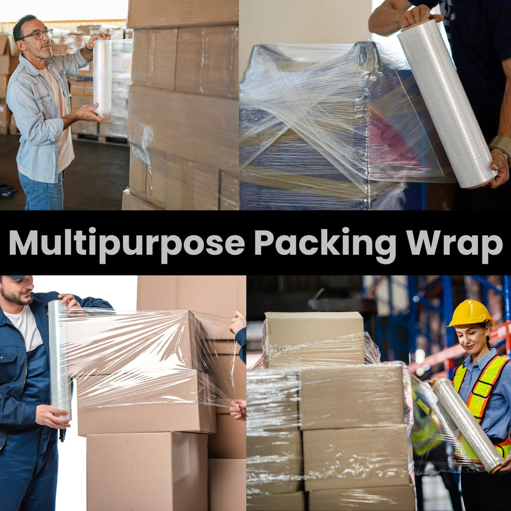 1 Jumbo Roll 20" Width | Heavy Duty 23 Micron | Multipurpose Stretch Film x 5 Times Stretching Length| Clear Shrink Wrap | Perfect for Household, Pallet Packing 1 - Roll