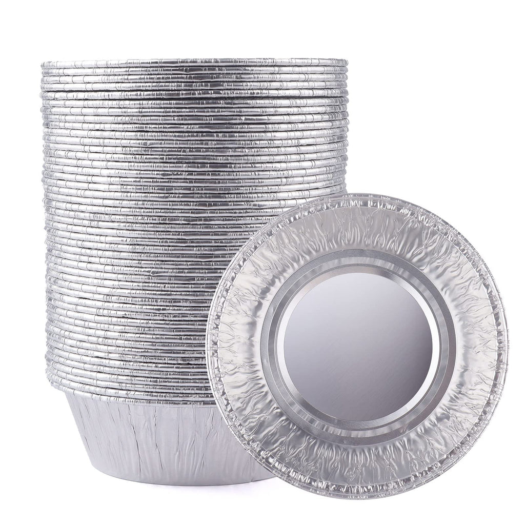 LOYUDEQIU 4 Inch Aluminum Foil Pie Pans 50Pcs - Disposable Mini Tins for Bakeries, Cafes, Restaurants - Tart Pans for Pies, Fruit Tarts, Quiche (50 Count)