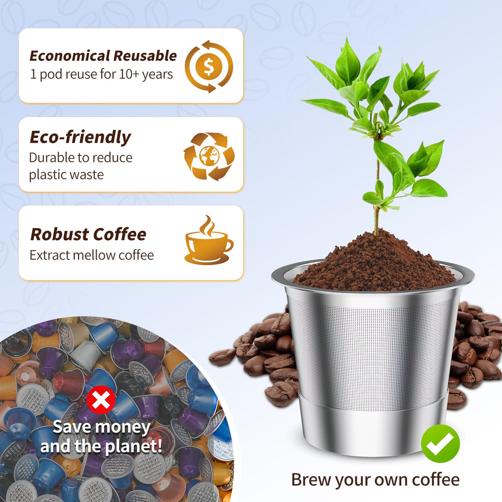 2 Pack K Cup Reusable Coffee Pods for Keurg: Stainless Steel Refillable K Cup - Reusable Coffee Filter for Keurg 1.0 Coffee Maker, Permanent, Eco-Friendly, BPA-Free