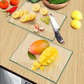 EVENLIVE®Tempered Glass Cutting Board for Kitchen，2 Pack of 16 x 12" Safe Hygienic Glass Worktop Savers，Clear Chopping Board Tray for Kitchen Countertop, Shatter-Resistant, Heat-Resistant,Easy-Clean