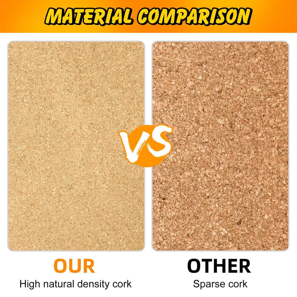 TUPARKA 8 Pack Cork Board Hexagon Bulletin Boards Cork Tiles 8.2"x7" - 1/4" Self-Adhesive Corkboards with 50 Push Pins Mini Wall for Wall Home School Office Decorative