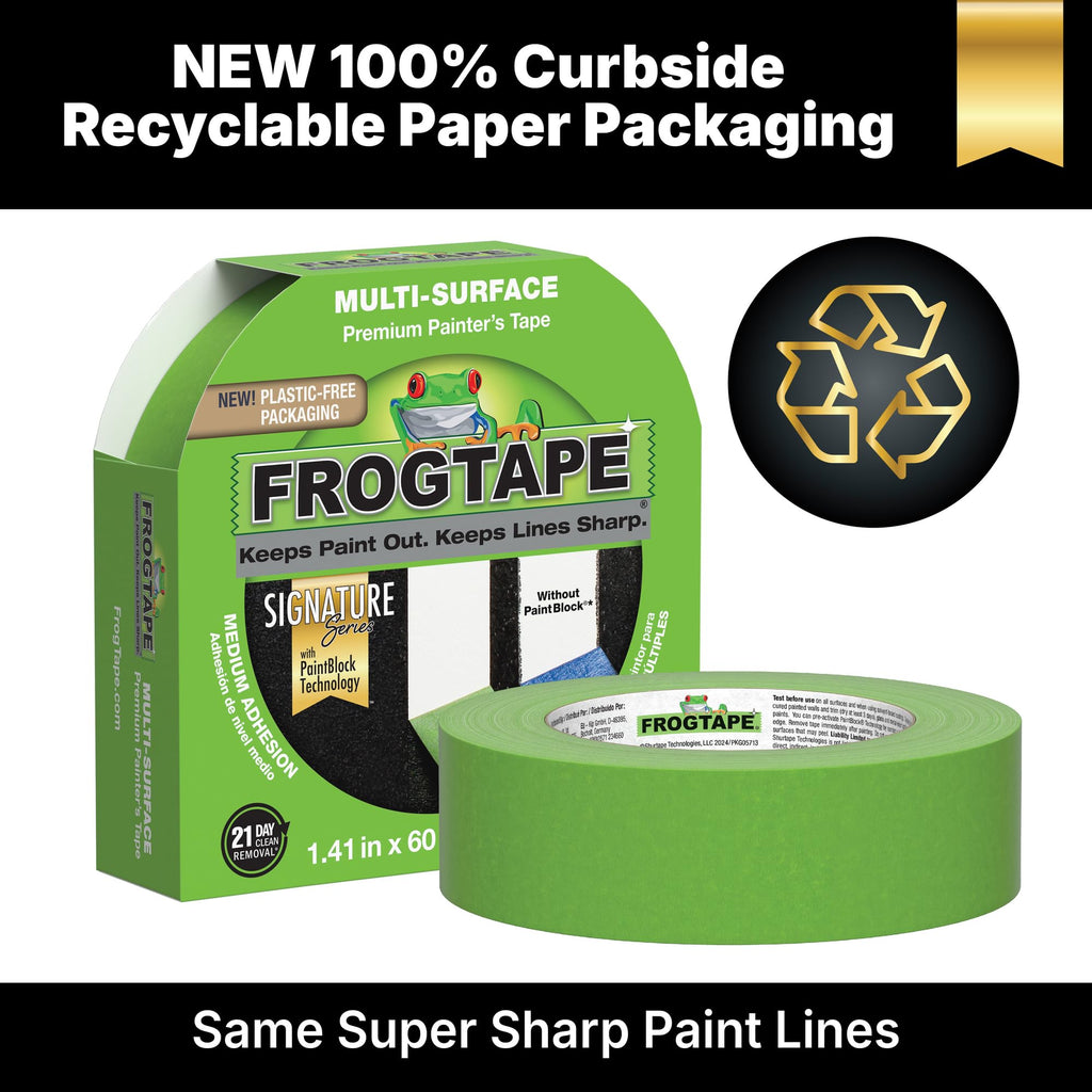 FrogTape 1358463 Multi-Surface Painting Tape, Green, 0.94-Inch x 60-Yard Roll