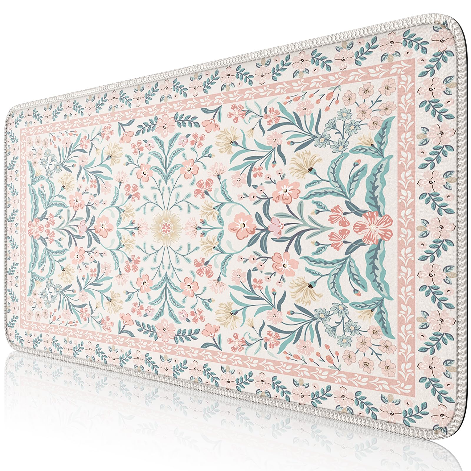 iCasso Desk Matt for Desktop, Black Desk Mat, Cute Desk Pad Mat, XXL Large Mouse Pad for Desk, Anti-Slip Big Mousepad with Stitched Edges, Keyboard Pad Mouse Mat for Computer (Pink)