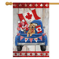 Louise Maelys Canada Day Garden Flag 28x40 Double Sided, Burlap Small Patriotic Truck Dog Welcome Yard House Banner Canadian Outside Outdoor Seasonal Porch Lawn Decoration (Only Flag)