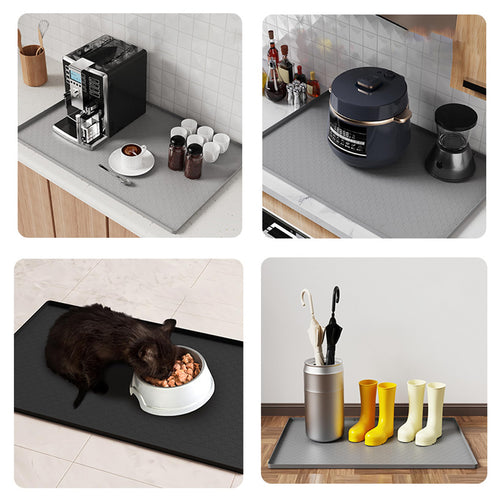 34"x22" Under Sink Mat Waterproof Silicone Protector with Raised Edges Anti-Slip Cabinet Liner for Kitchen Bathroom Leakproof Drip Tray Organize Cleaning Supplies Mat Mats Tray Liner