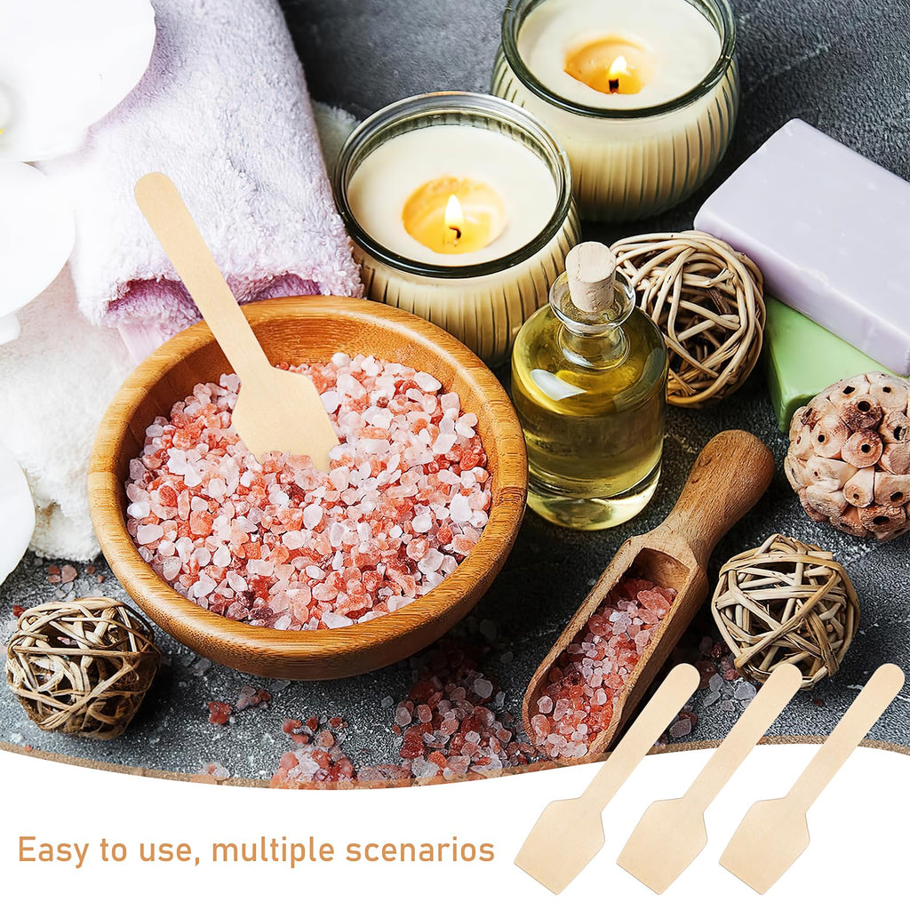 1000 Pcs Mini Wooden Spoons, 3.74 Inch Disposable Wooden Tasting Spoons, Square Wooden Dessert Spoon Mini Taster Spoon for Yogurt, Ice Cream, Dessert, Sampling