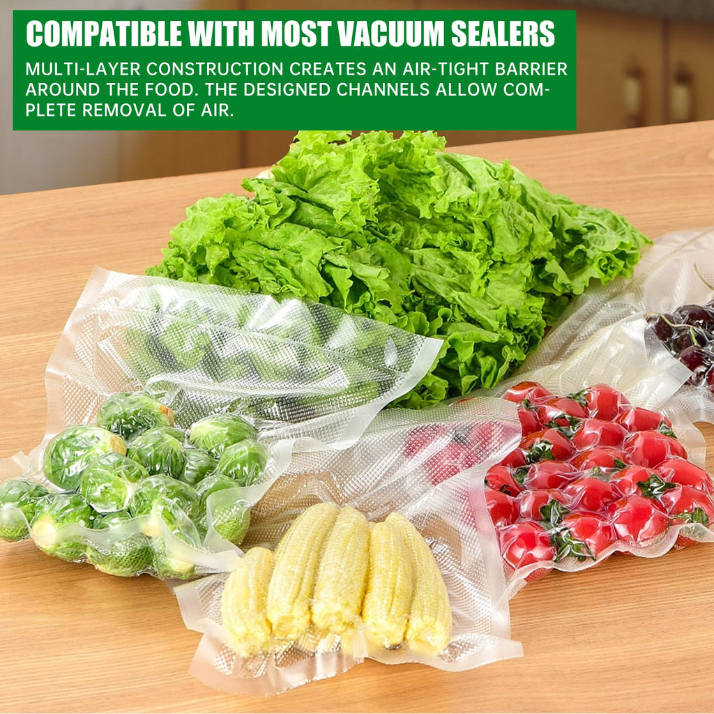 Vacuum Sealer Bags 8" x 50' 2 Rolls (Total 100ft) Commercial Grade Food Saver Bags Seal a Meal BPA Free Heavy Duty Great for Vac Storage Meal Prep or Sous Vide