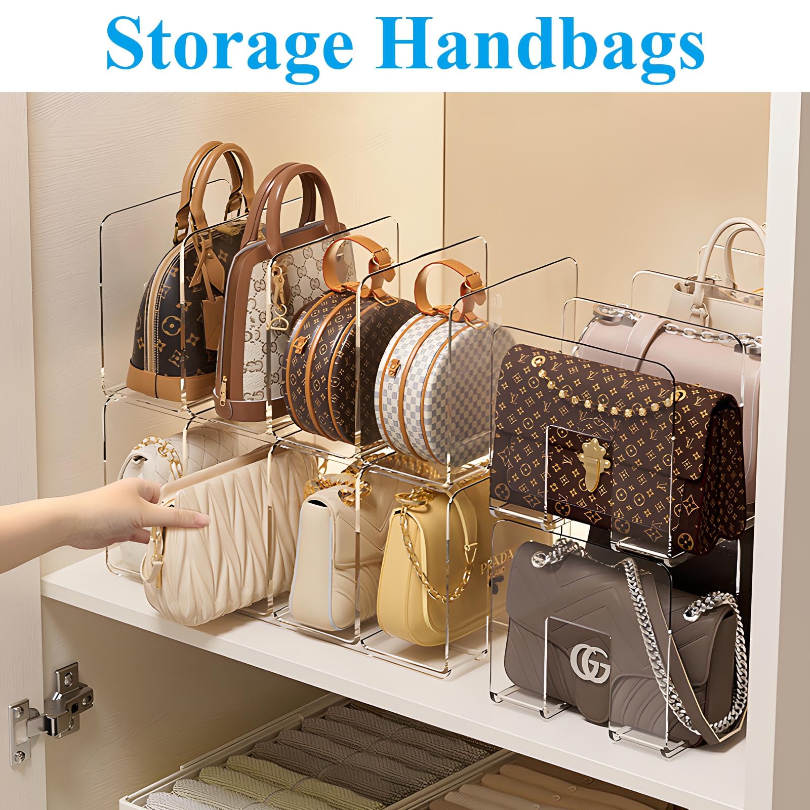 Supkiir 4 Pack 4-Section Acrylic File Sorter, Clear Desk File Organizer Book Organizer, Acrylic Office Organizers And Storage Stand Rack for Handbag Book Envelopes Document Notebook Electronics