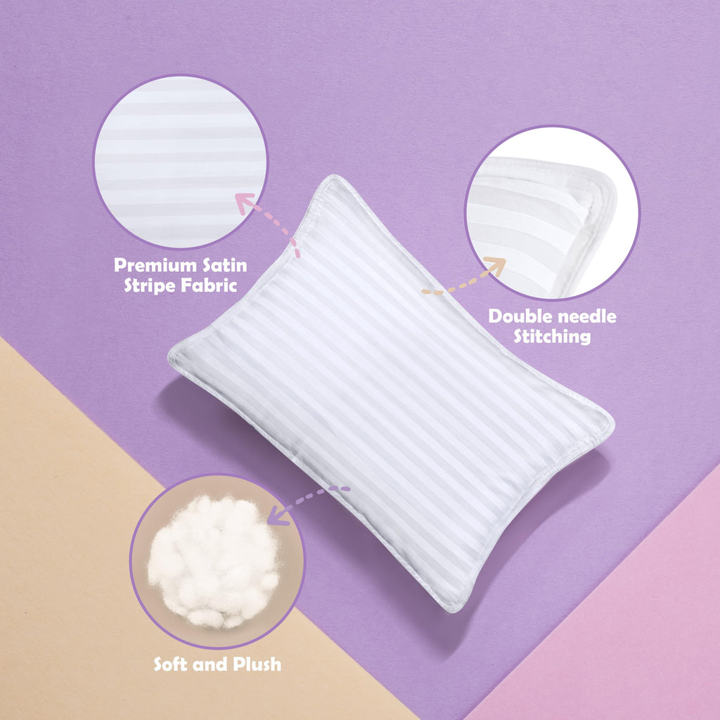 Utopia Bedding Toddler Pillow (White, 2 Pack), 13x18 Toddler Pillows for Sleeping, Soft and Breathable Cotton Blend Shell, Polyester Filling, Small Kids Pillow Perfect for Toddler Bed and Travel
