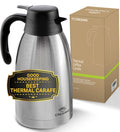 Thermal Coffee Carafe 68oz / 2L - 12 Hours Hot Beverage Dispenser, Insulated Stainless Steel Carafe for Hot Liquids, Coffee Carafes For Keeping Hot Coffee Dispenser for Parties -Large Tea Carafe Flask