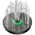 Yzert Solar Fountain Full Glass Panel No Battery, 3.5W Solar Bird Bath Fountains with 4 Fixed Rods & 7 Nozzles, Solar Fountain Pump for Bird Bath, Garden, Pond, Pool, Patio (Black Panel)