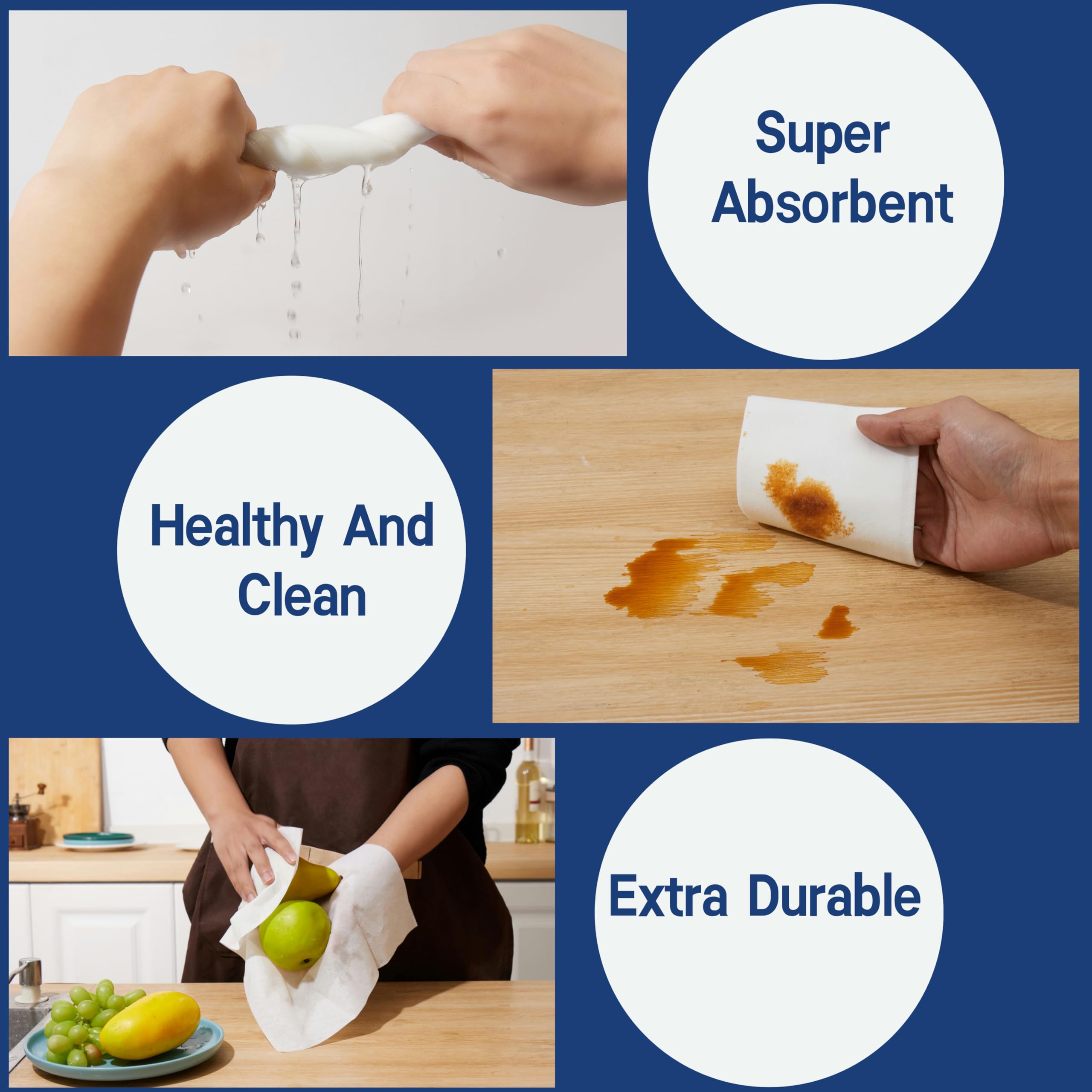 PEACHICHA Disposable Hand Towels, Linen Feel Guest Towels, Cloth Like Paper Napkins, White Bathroom Napkins, Thick Elegant Absorbent 20 * 40 cm, Total 100 Pcs