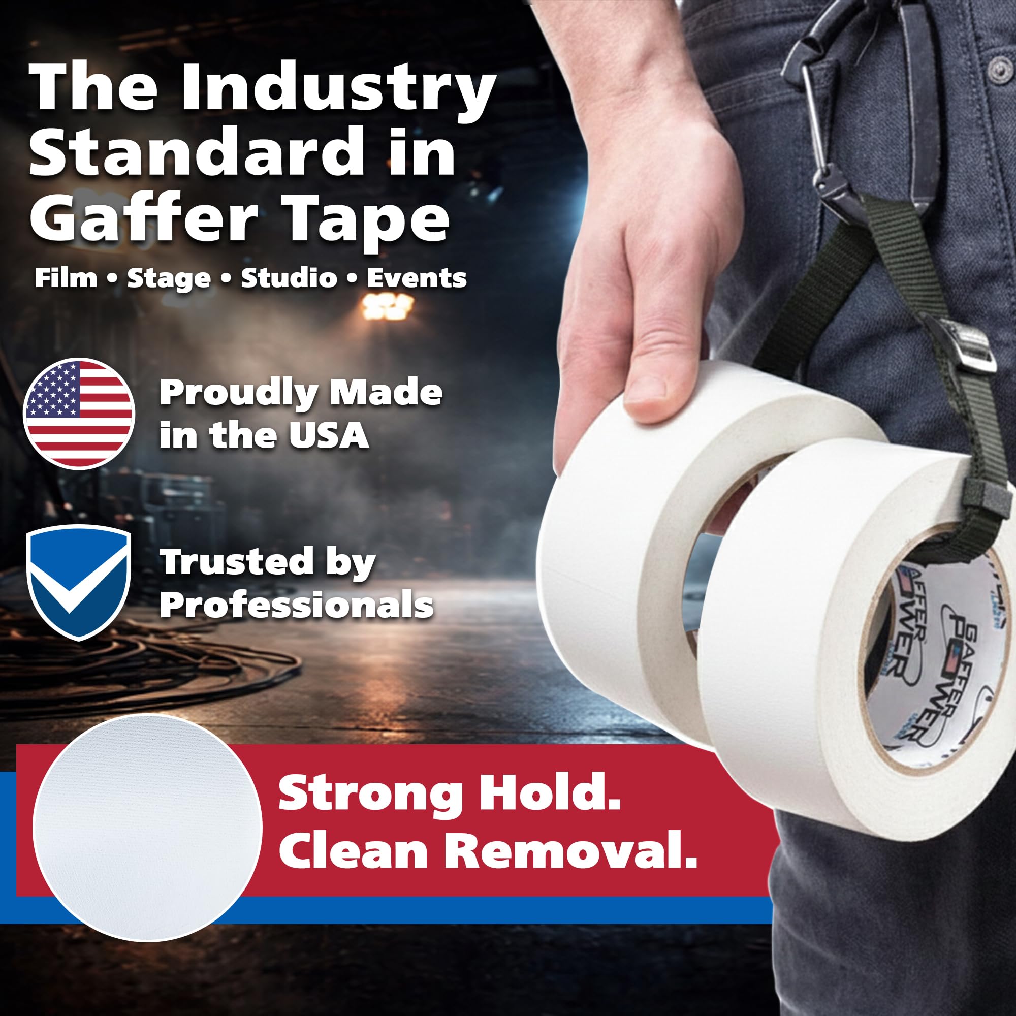 Real Premium Grade Gaffer Tape by GafferPower® - Made in the USA - White 2 in X 30 yds – Heavy Duty Gaffer's Tape - Non-Reflective - Multipurpose - Better Than Duct Tape (White)