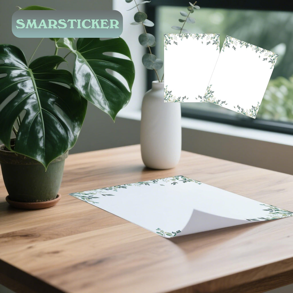 50 Pcs Greenery Letterhead Paper Eucalyptus Leaf Themed Decorative Printer Paper Wedding Botanical Letter Stationery Writing Paper Sheets for School Writing Home Office Supplies (Greenery)