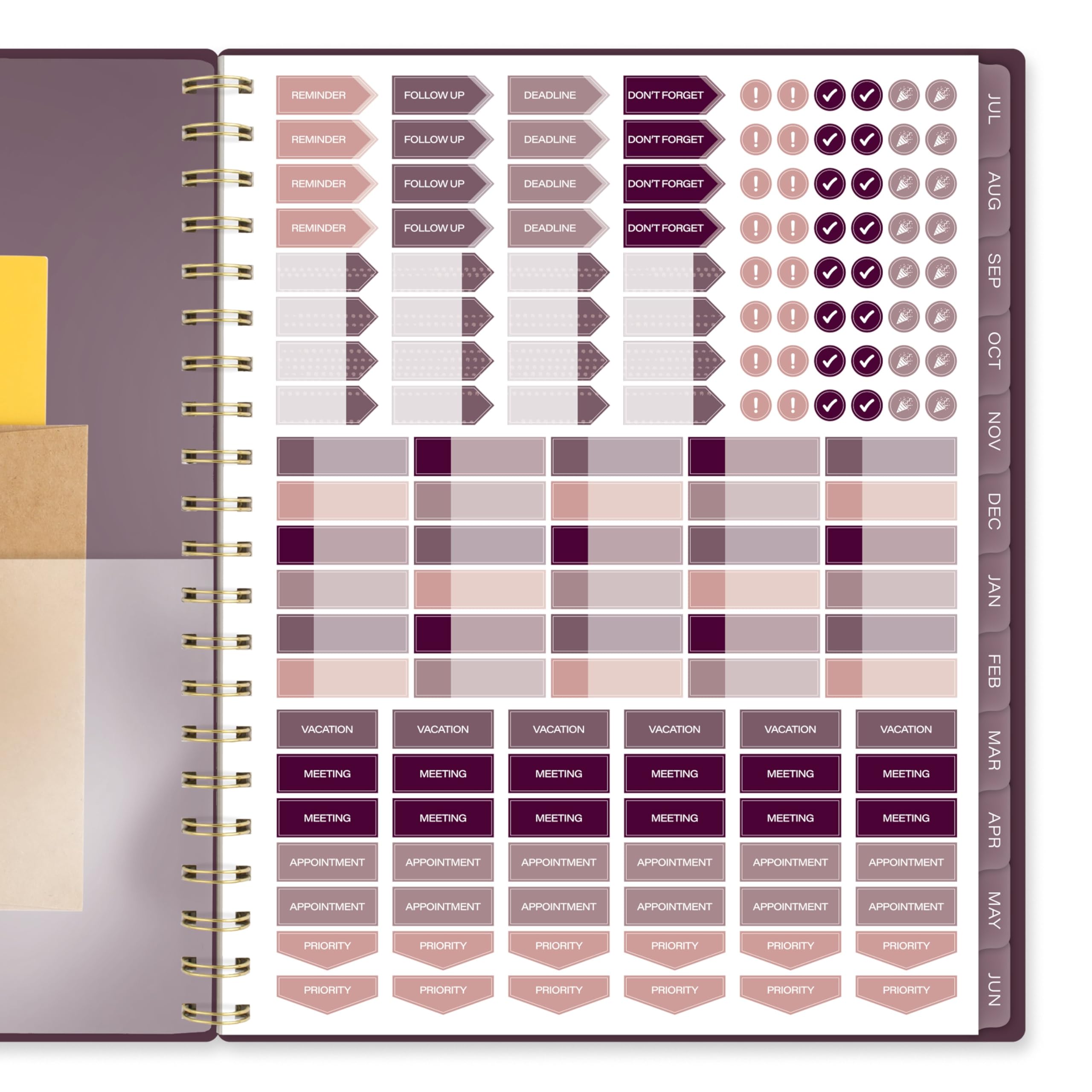 Cambridge Planner 2026-2027 Weekly & Monthly Academic 12-Month July-June, 8-1/2" x 11", Stria (1797-905A)