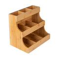 THEODORE Vertical Bamboo Tea Bag Organizer - Holds 180 Bags - Elegant Wooden Storage Box for Home, Office, Café - Also Holds Sugar Packets and Creamers