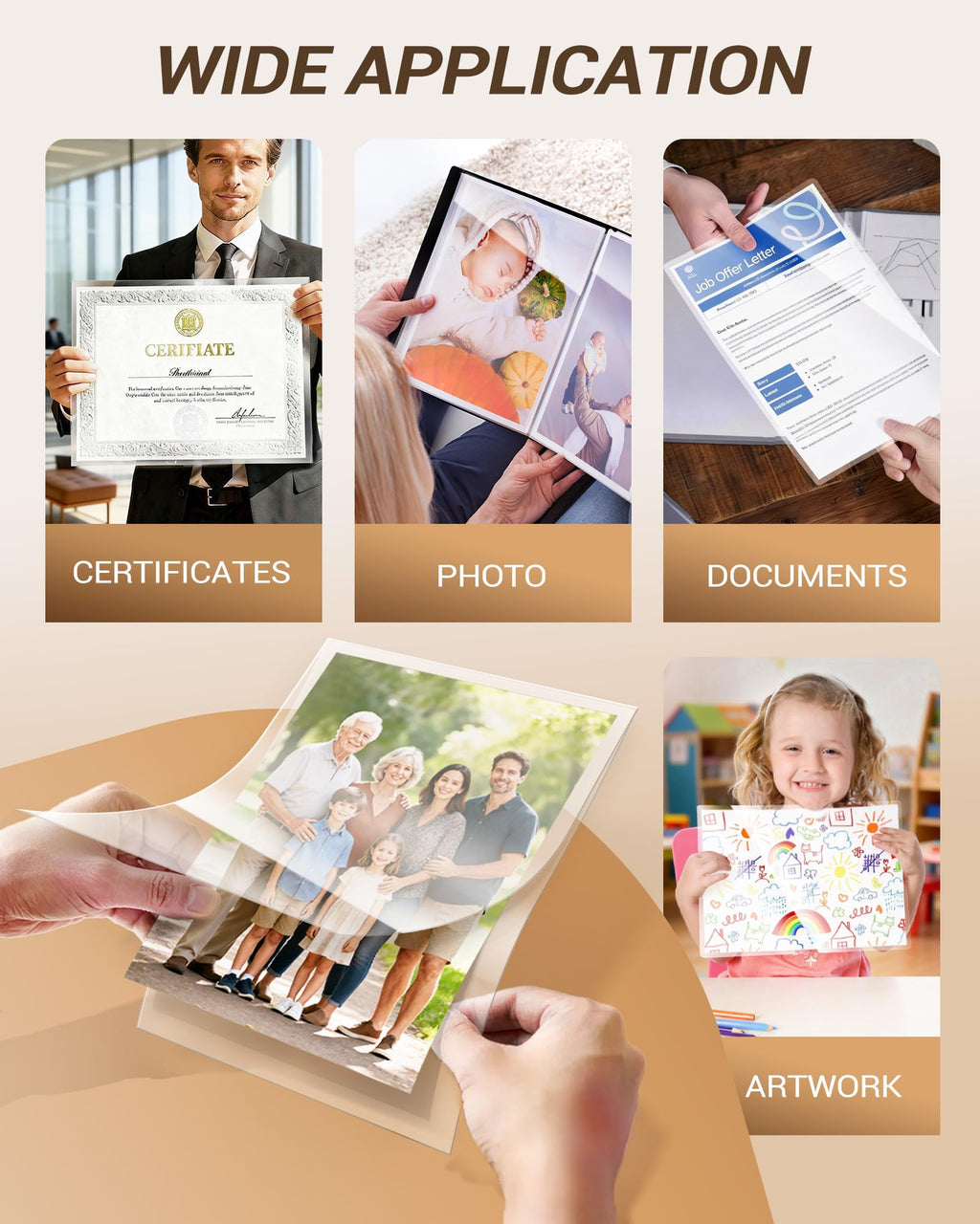 Uinkit Thermal Laminating Pouches 3Mil 11.5x17.5 Inches A3 Laminating Sheets for Extra Protection for Sealed A3 11x17 Photo and documents 100 Sheets Pack, Clear. (100, 11.5x17.5"-A3 Size)