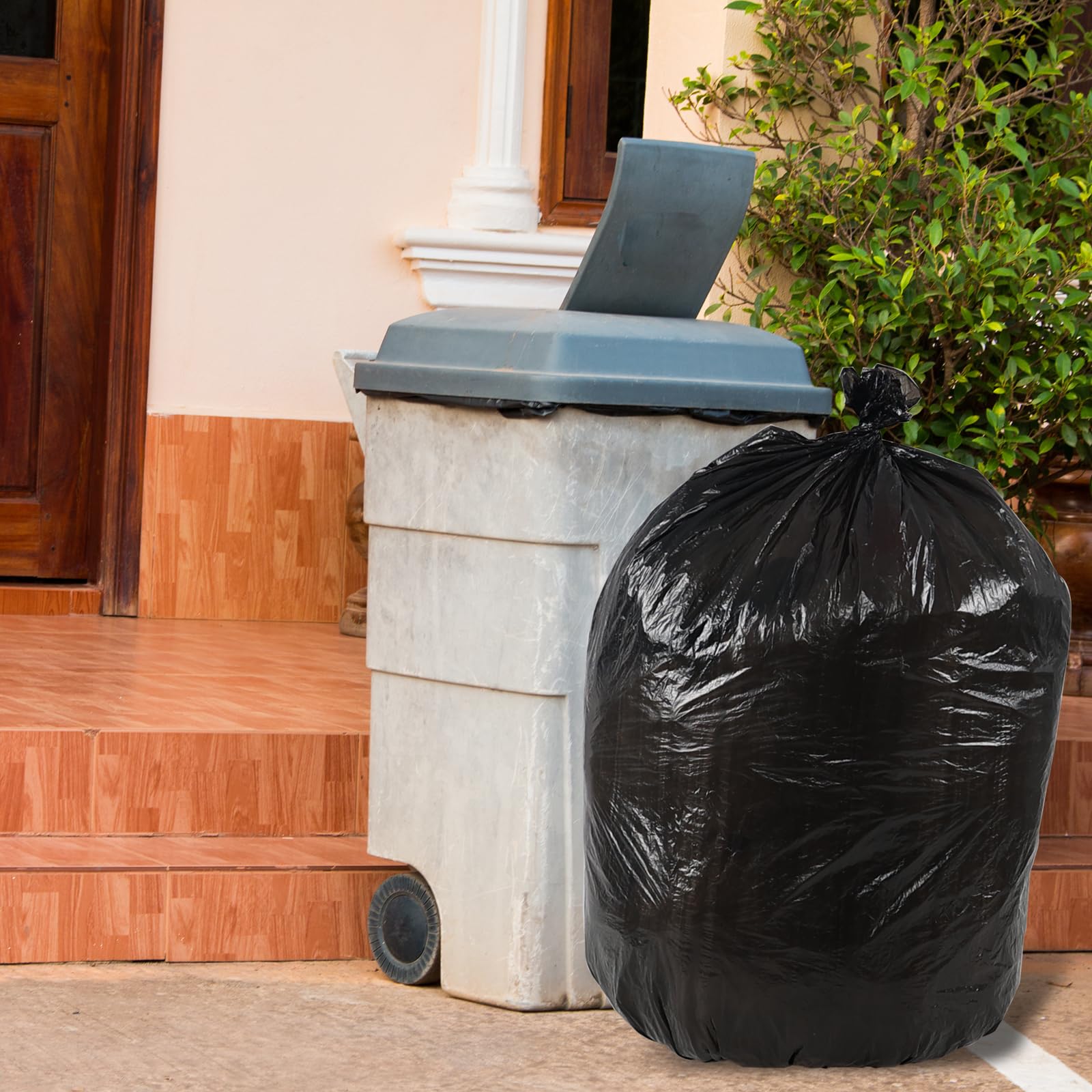 Wakikini 13 Gallon Kitchen Garbage Bags, 50 L Large Trash Bags, 150 Bags, Black