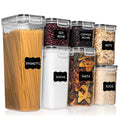 Shazo 7PC Food Storage Containers with Lids, Airtight Food Storage Containers Set for Pantry Organization, BPA Free Kitchen Canisters for Flour Sugar Pasta Cereal, Stackable Kitchen Storage Containers