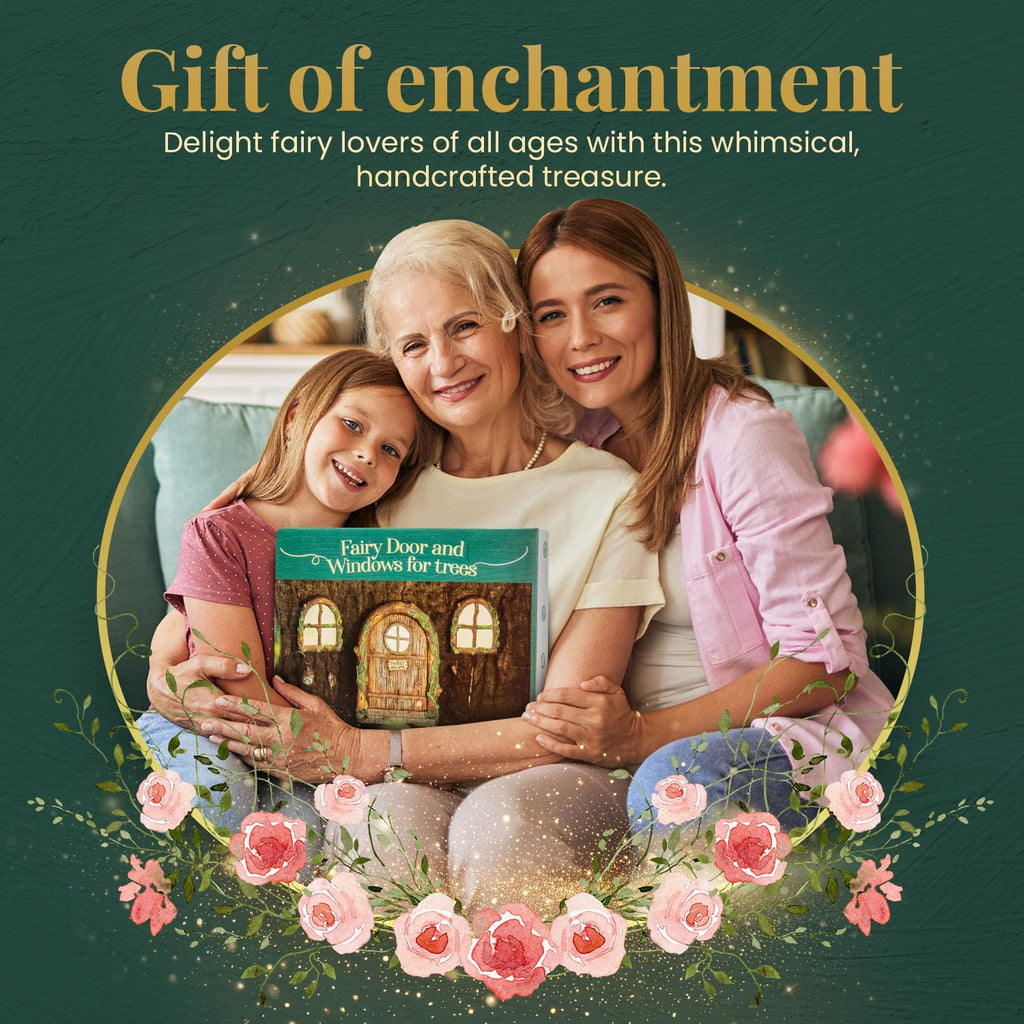 Fairy Door and Garden Kit - Outdoor Accessories for Trees, Gnome House, Decor