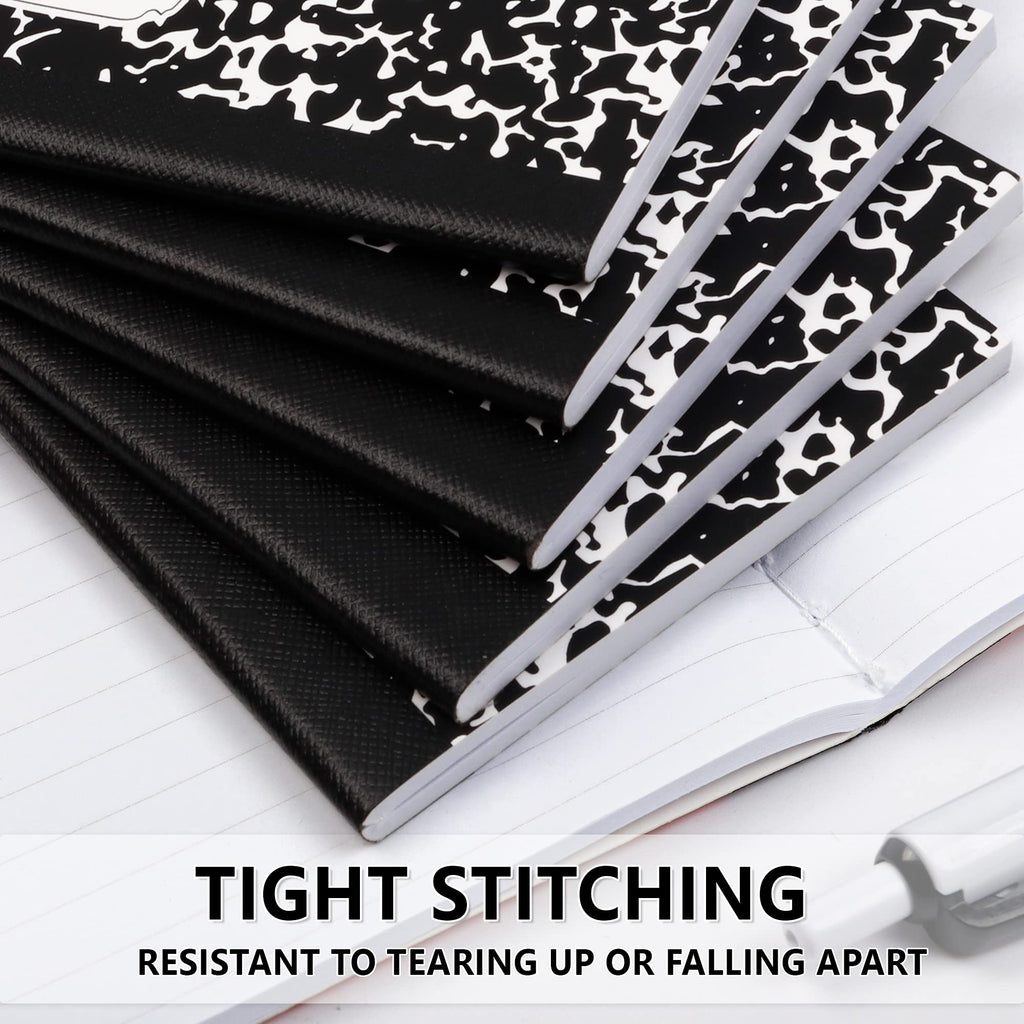 feela Mini Composition Notebook, Cute 30 Pack Black Narrow Ruled Mini Composition Books Bulk, Small Pocket Marble Journal Notebooks for Kids Students College Office, Pocket Size 4.5 x 3.25 in