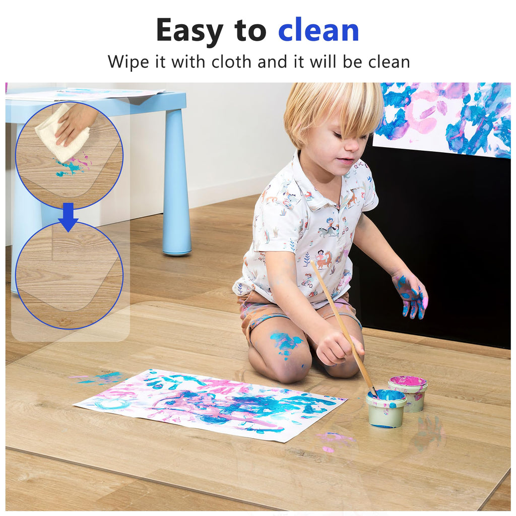 BesWin Office Chair Mat for Hardwood Floor - 36"x48" Clear PVC Desk Chair Mat - Heavy Duty Floor Protector for Home or Office - Easy Clean and Flat Without Curling