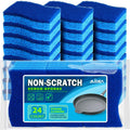 AIDEA-Brite Non-Scratch Scrub Sponge-24Count, Sponges for Dishes, Cleaning Sponge, Cleans Fast Without Scratching, Stands Up to Stuck-on Grime, Cleaning Power for Everyday Jobs