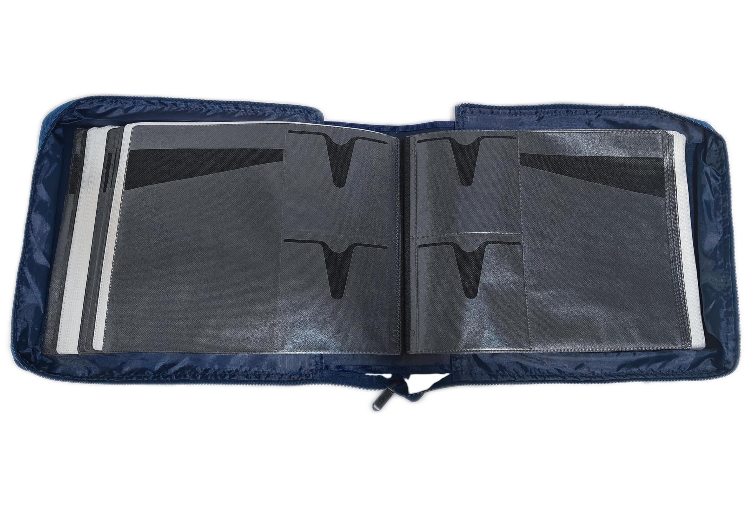 DVD CD Storage Case with Extra Wide Title Cover Pages for Blu Ray Movie Music Audio Media Disk (Portable Carrying Binder Holder Wallet Album Home Organizer)- Blue, 128 disk units, 64 booklet pockets