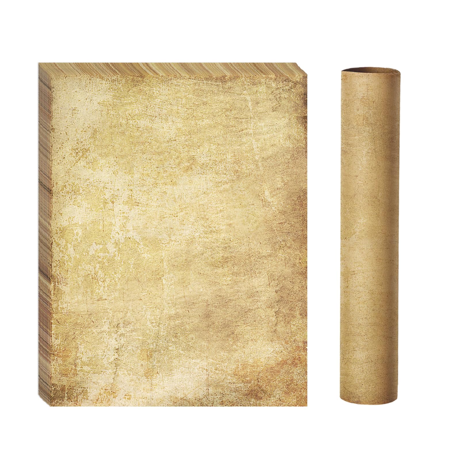 Goefun Vintage Stationery Paper, Parchment Printer Paper 8.5 x 11, 100 Sheets Aged Stationery for Letter Writing, Certificates, Diplomas, Resumes, Crafts（100 GSM）