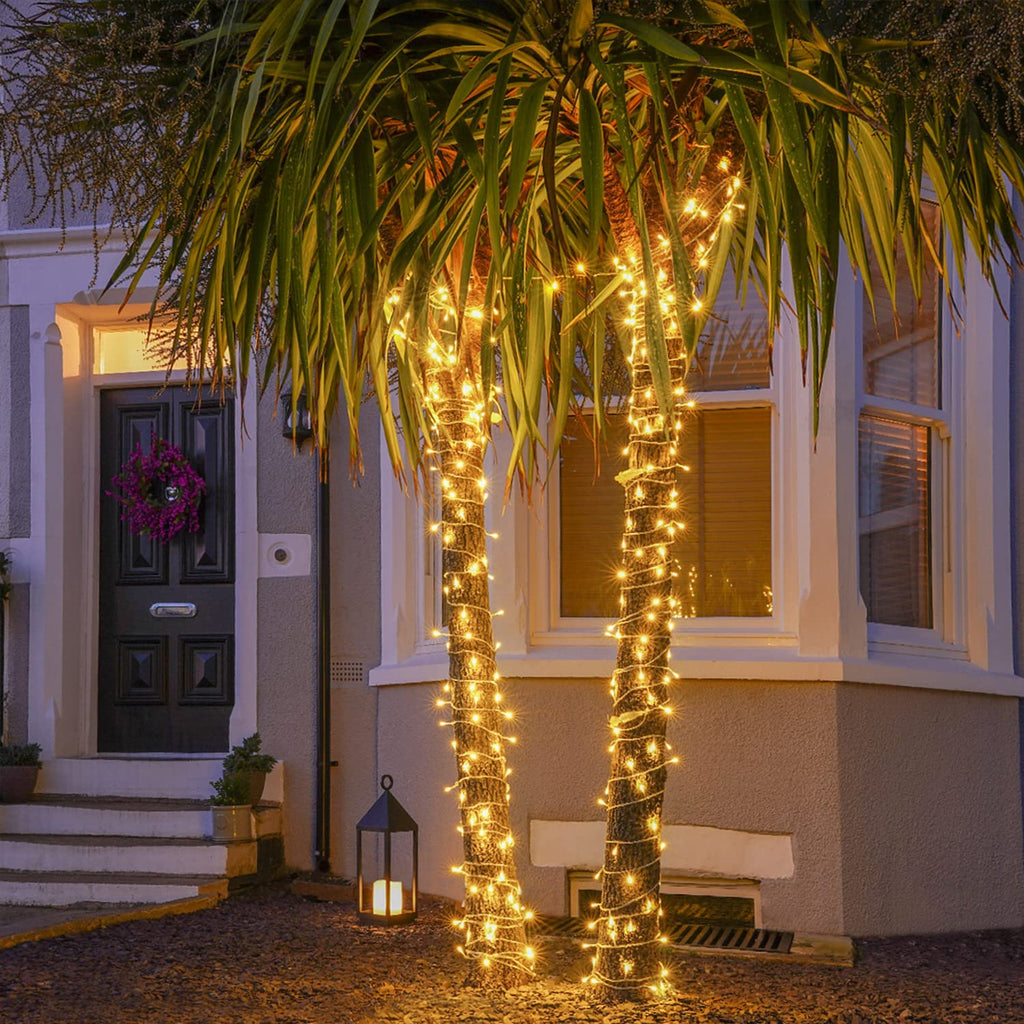 JMEXSUSS Warm White Indoor String Lights for Bedroom, 8 Modes Plug in Twinkle Fairy Lights, 33ft 100LED Christmas Lights Outdoor Waterproof Clear Wire