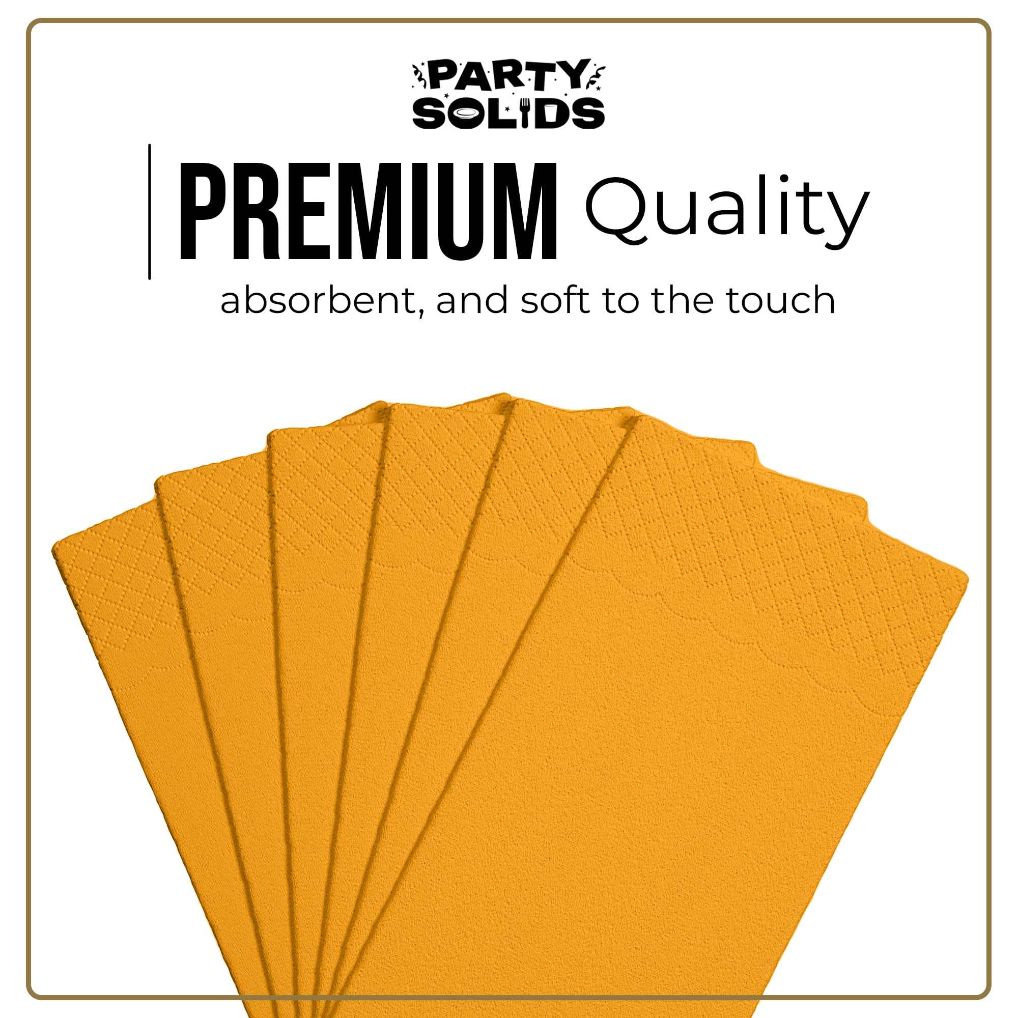 Party Solids Yellow Dinner Napkins Disposable 8" x 4" Folded - 40 Pcs 2 Ply Yellow Napkins Disposable Paper Guest Towels for Bathrooms, Dinners, Everyday Parties & Party Supplies