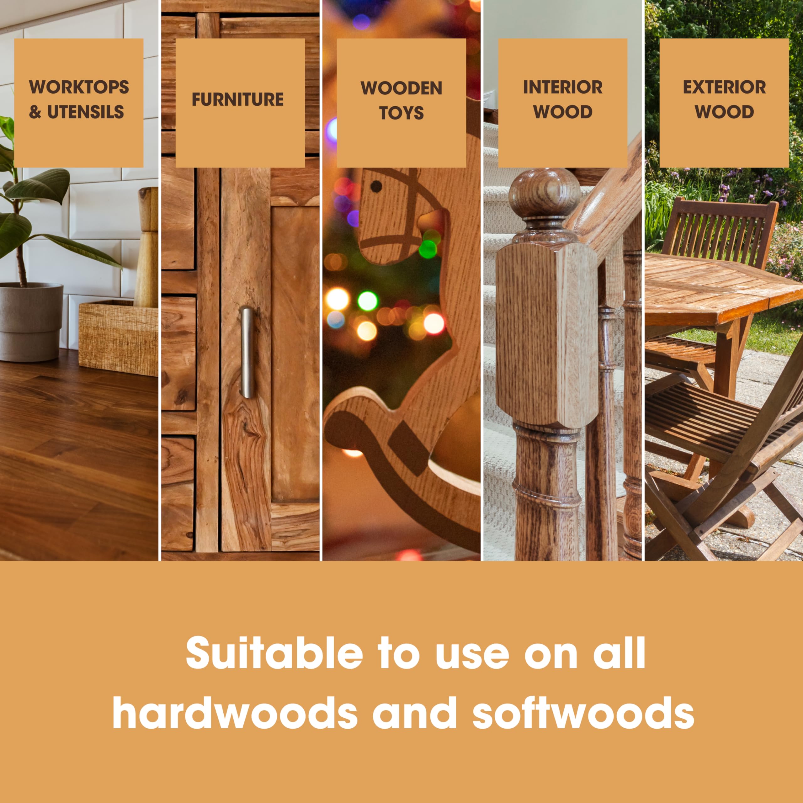 Furniture Clinic Pure Tung Oil for Wood | Non-Toxic Food Grade Water Resistant Tung Oil | Finish & Seal | Natural, Stained, or Treated Wood | For Indoor/Outdoor Surfaces & Floors - 17oz
