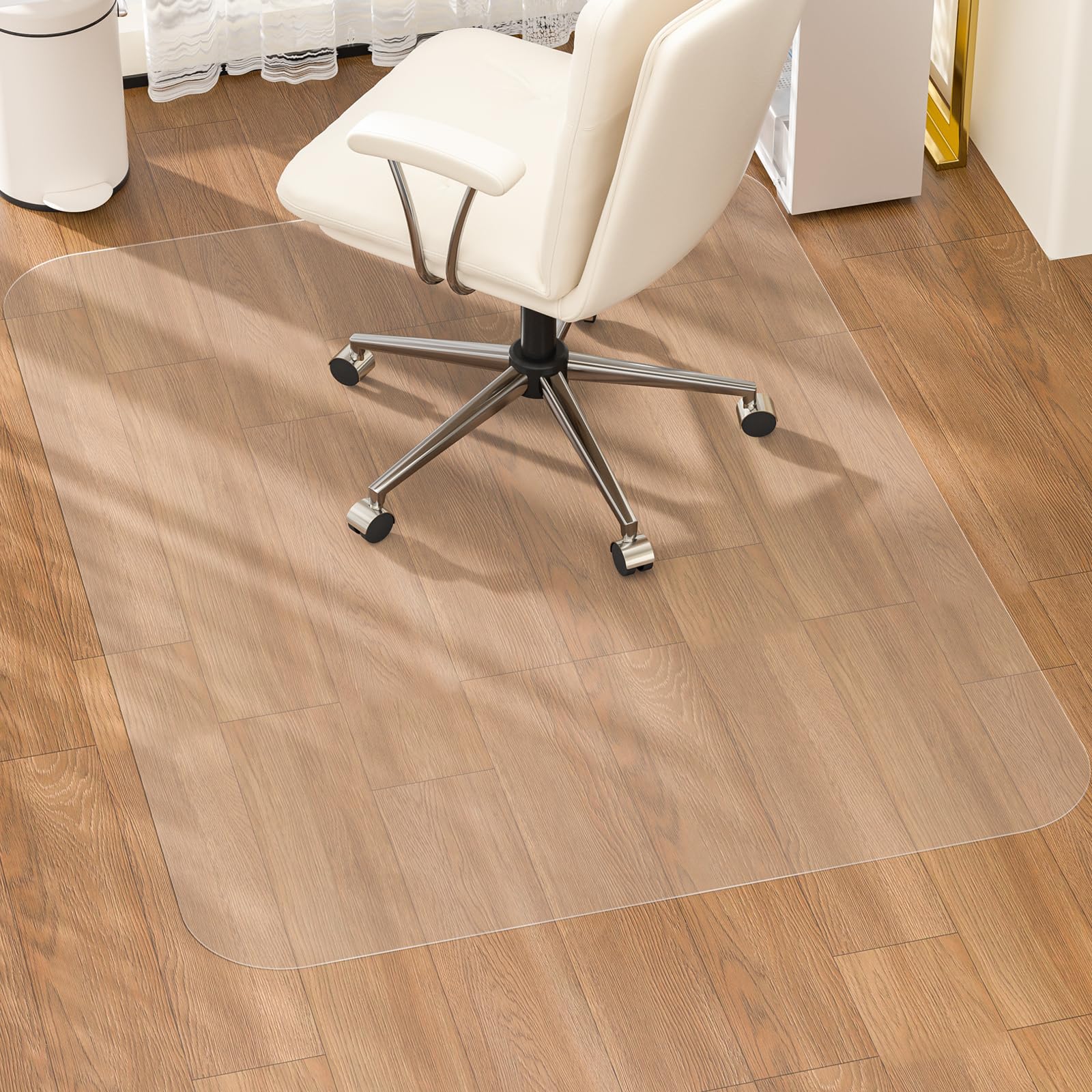 MESHDO Office Chair Mat for Hardwood Floor, 36" X 48 Desk Chair Mat for Hard Floors, PVC Clear Floor Protector Rug Mat for Home and Office, Can't be Used on Carpet