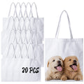 Joyclub 20 Pack Sublimation Tote Bags Blanks Polyester Canvas Tote Bags Reusable Grocery Bags to Decorate Painting Crafting Sublimation DIY For Gift Halloween