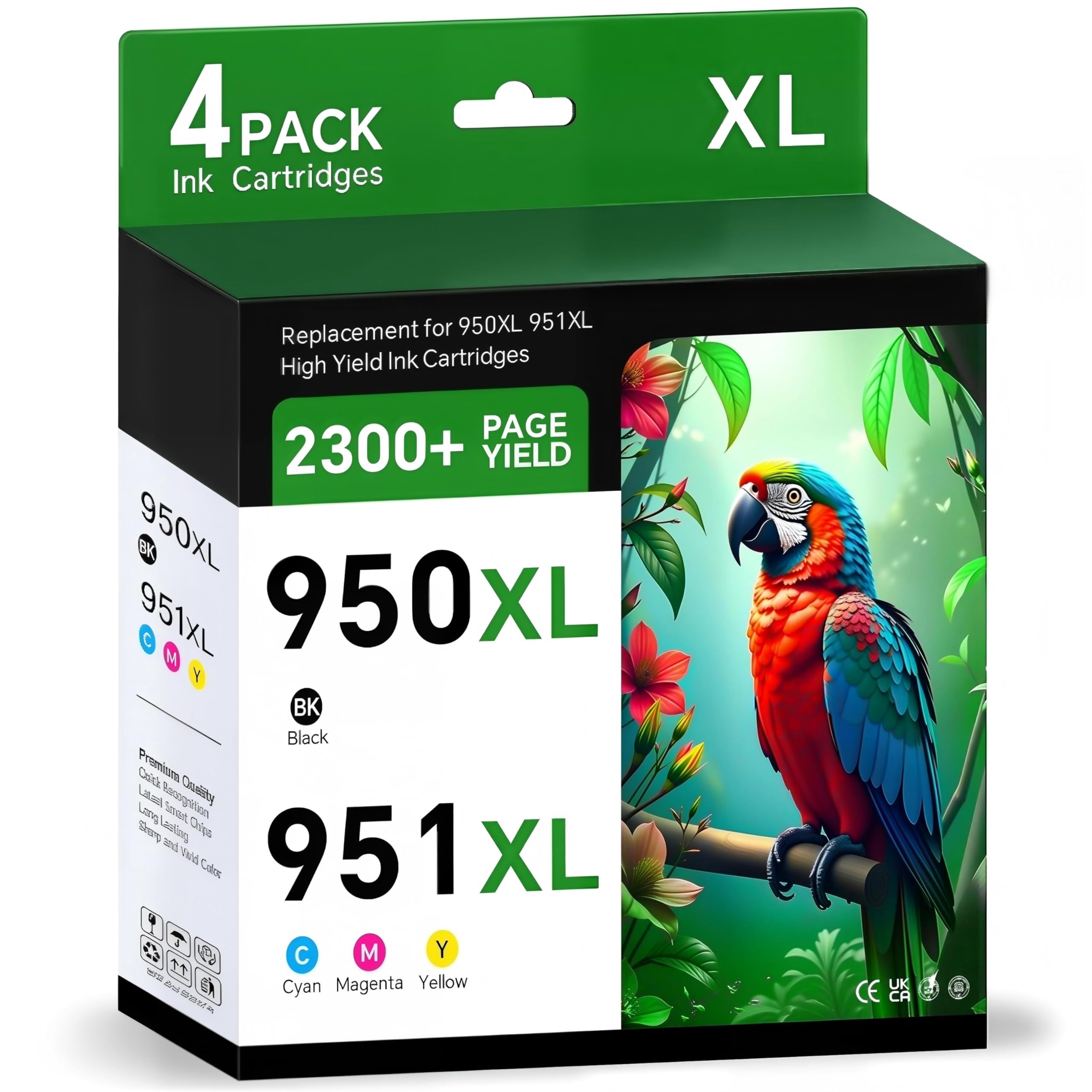 950XL 951XL Printer Ink Cartridges for HP Printers 8600 8100 8625 251dw 271DW 276DW Series, 951 XL 950 XL High Pages Yield 4-Pack (Black| Cyan| Magenta| Yellow)