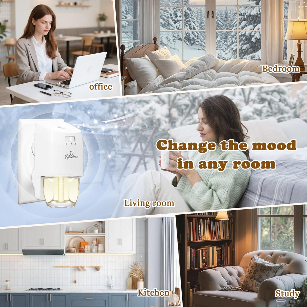 Plug in Scented Oil Refill, 12ct, Vanilla Almond Biscuit, Cashmere Wood, Fresh Cut Fraser Fir, First Snowfall, Wall Plug In Refill Oils for Home, Compatible with Air Wick & Glade, Not for Glade Plus