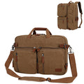 Koolehaoda 3 in 1 Convertible Briefcase Backpack 17.3 inch Laptop Backpack Case Messenger Bag for Men, Multi-Functional Computer Bag for Travel Bussiness Men Women (Coffee)