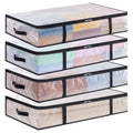 Lifewit 4 Pack Under Bed Storage, Large Clear Plastic Storage Bags, Clothes Storage Boxes Wardrobe Storage Organizer with Reinforced Handle Durable PP Fabric for Bedding Clothes Blanket, 60L