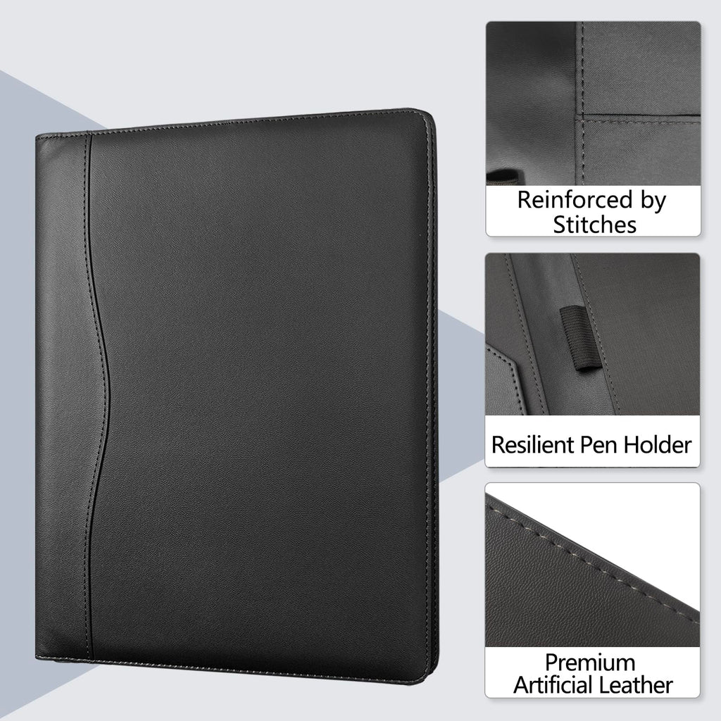 Padfolio Portfolio Organizer Legal Pad Holder Padfolio Folder Leather Portfolio Storage Clipboard Notepad with Cover for Letter Size A4 Writing Pad for Business and School Office