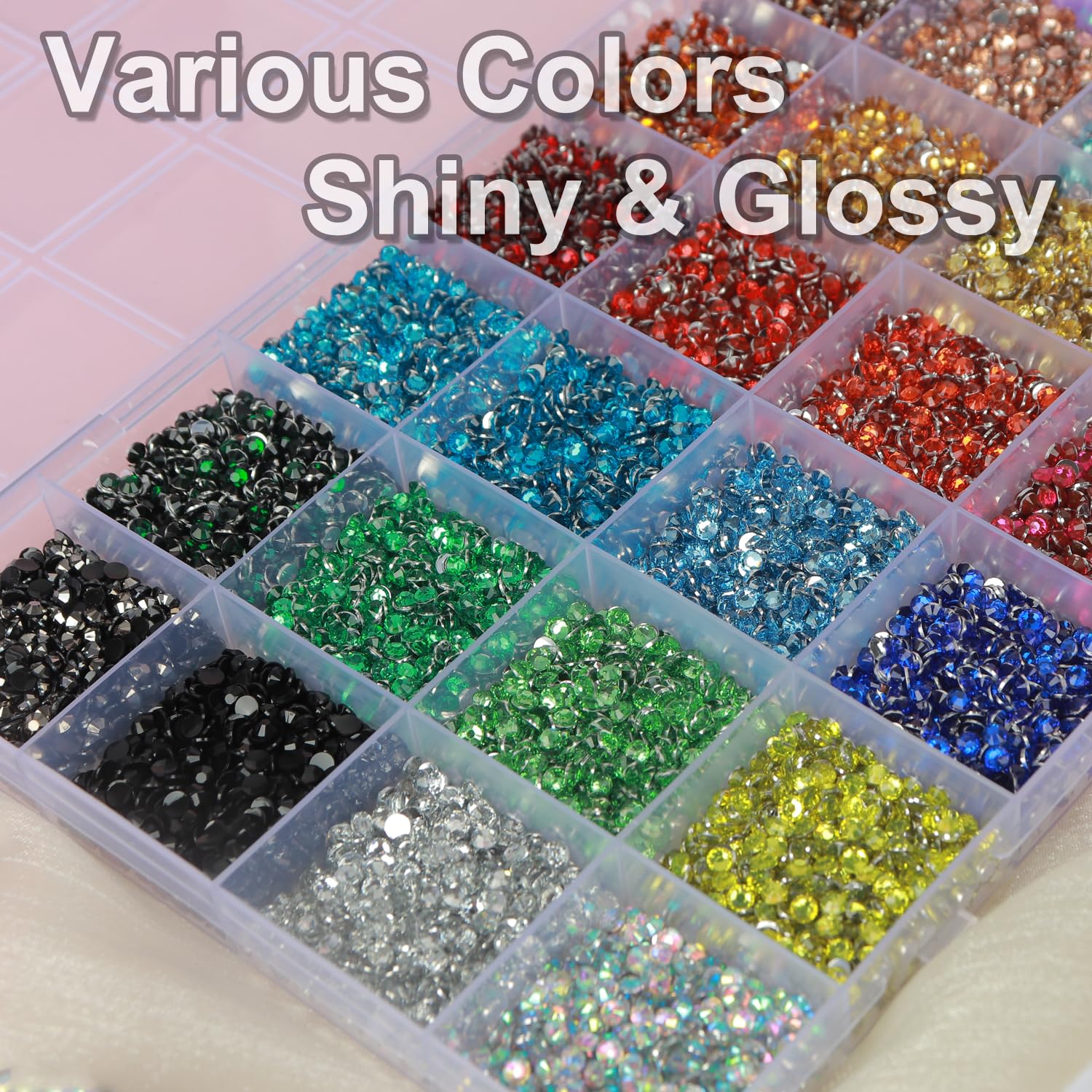56 Colors Rhinestones for Bedazzling Kit, 2 Boxes 3mm Resin Jelly Flatback Gems with 3Pcs 10ml B7000 Glue, Multicolor Rhinestone Bedazzle Set for DIY Crafts, Clothing, Shoes, Nails Decoration