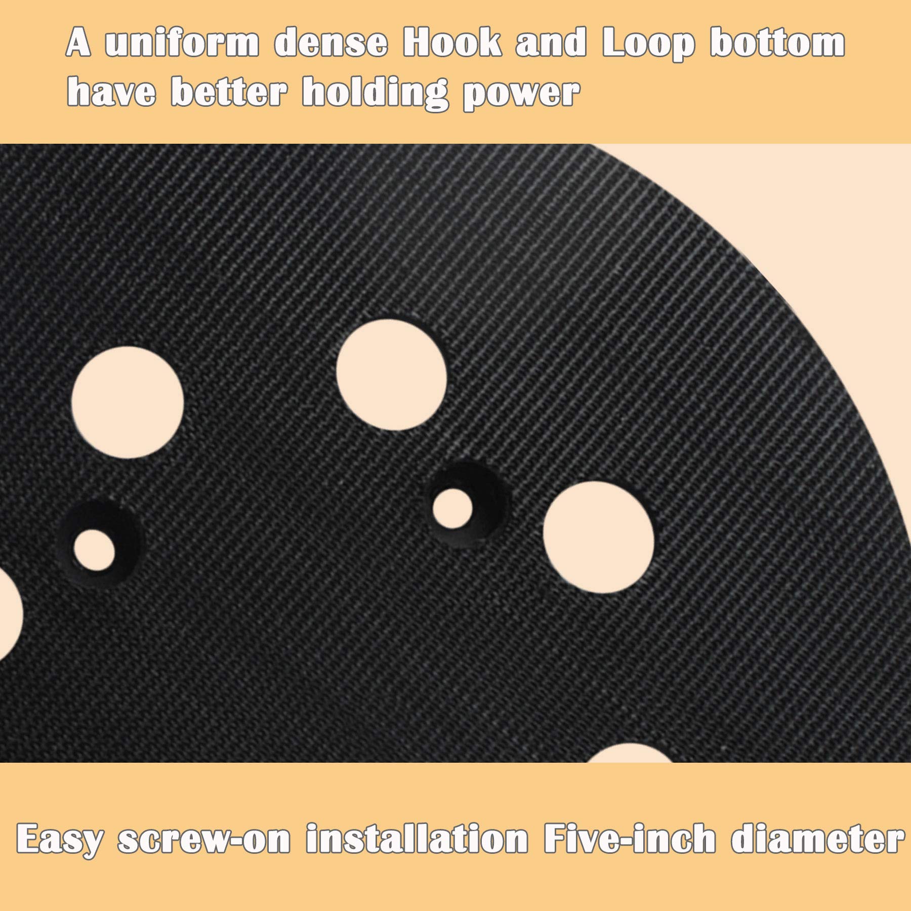 Wadoy 5 Inch Sander Pad Replacement Compatible with Dewalt Orbital Sander DWE6421 DWE6421K DWE6423 DWE6423K DCW210B, 8 Hole Hook and Loop Sanding Pad Replaces DWE64233 N329079 RSP54(2 Pcs)