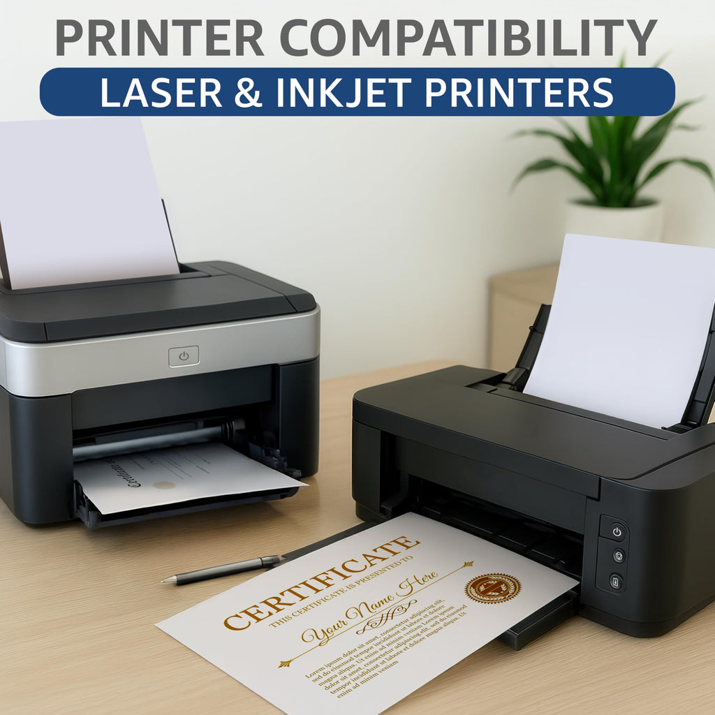 50 Certificate Paper 8.5 x 11 for Printing - Blank Certificate Papers for Award Certificates & Diploma Paper - Premium White Award Papers Cardstock for Awards & Certificates Graduation